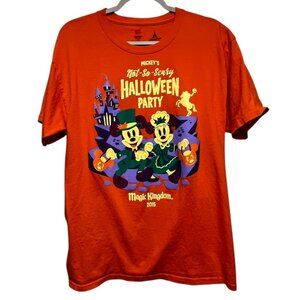 Disney Mickey's Halloween Party 2015 Men's Sz L T Shirt Orange Disney World magi